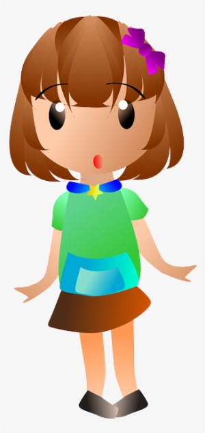 Cute Cartoon Girl Illustration - Free PNG Clipart for Kids’ Content