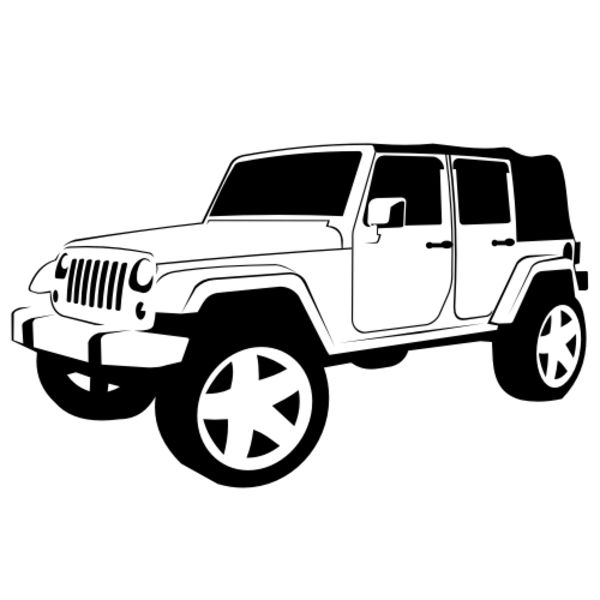 Jeep Wrangler Illustration - Classic Off-Road Vehicle Clipart