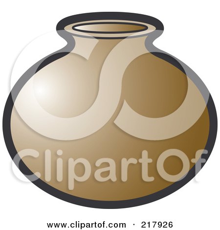 Illustration of a beige ceramic amphora-style vase with black outline and glossy highlights.