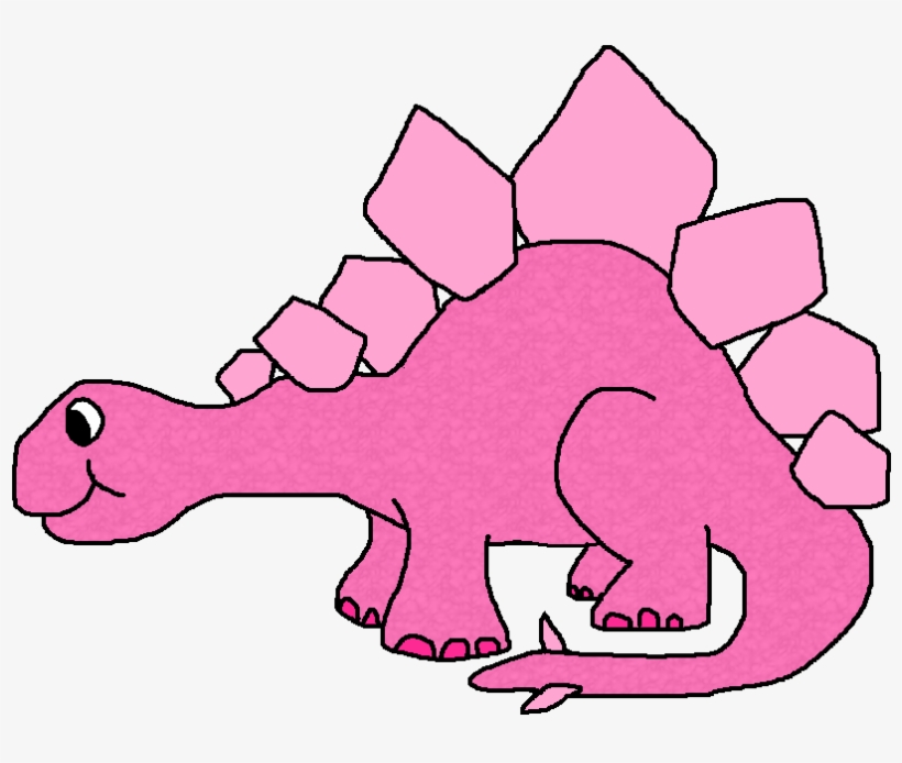 Pink Stegosaurus Dinosaur Illustration for Kids & Educational Content