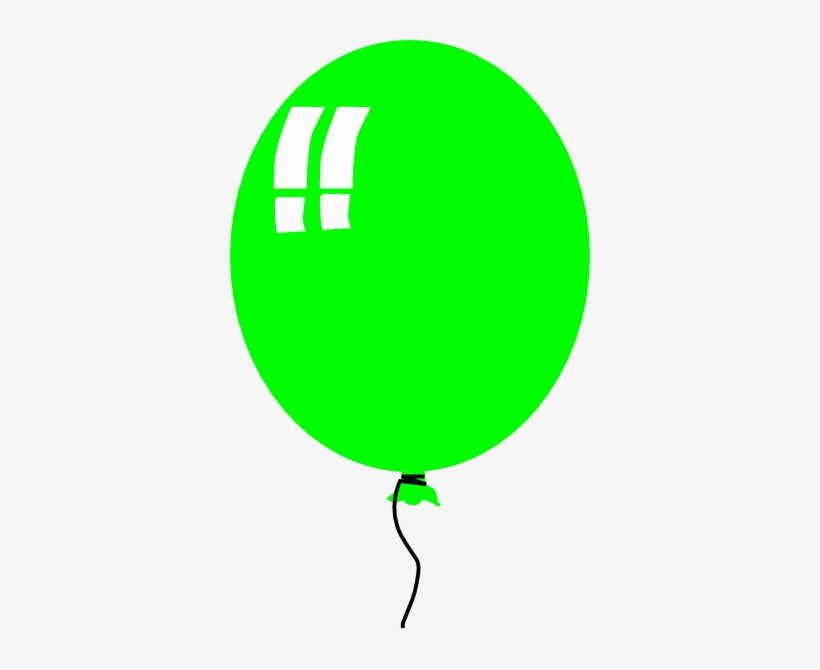Bright green balloon with white double exclamation marks, symbolizing surprise or alert.