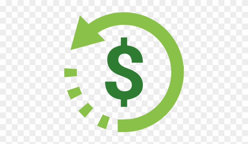 Green circular arrow around a dollar sign symbolizing money recycling or financial reinvestment.