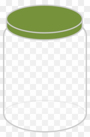 Empty Glass Jar with Green Lid - Stock Image for Packaging & Design