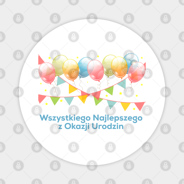 Happy Birthday in Polish - Festive Balloon Greeting Card Design