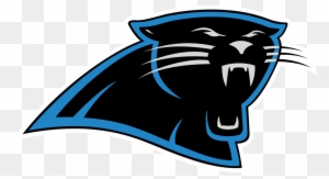 Carolina Panthers NFL team logo featuring a roaring black panther with blue outlines.