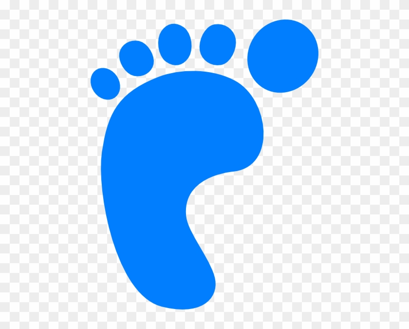 Blue stylized footprint icon on transparent background, representing steps, progress, or foot health.