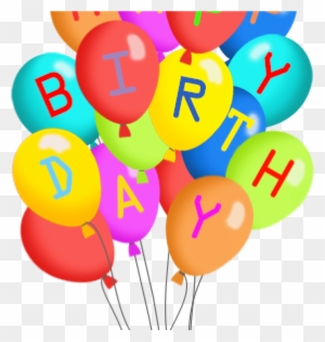Colorful balloons spelling "BIRTHDAY" in bold letters, festive celebration theme.