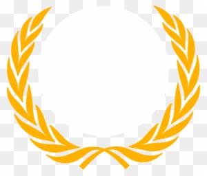 Golden laurel wreath symbolizing victory, honor, or achievement on transparent background.