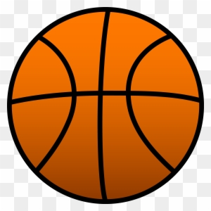 Orange basketball with black seams on transparent background, stylized vector illustration.