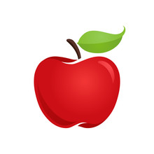 Red Apple Illustration - Fresh, Healthy Fruit Icon for Websites