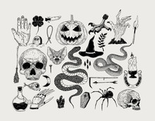 Halloween Clipart Collection - Spooky Icons for Design & Print
