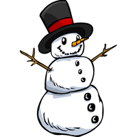 Friendly Cartoon Snowman Illustration - Winter Holiday Clipart