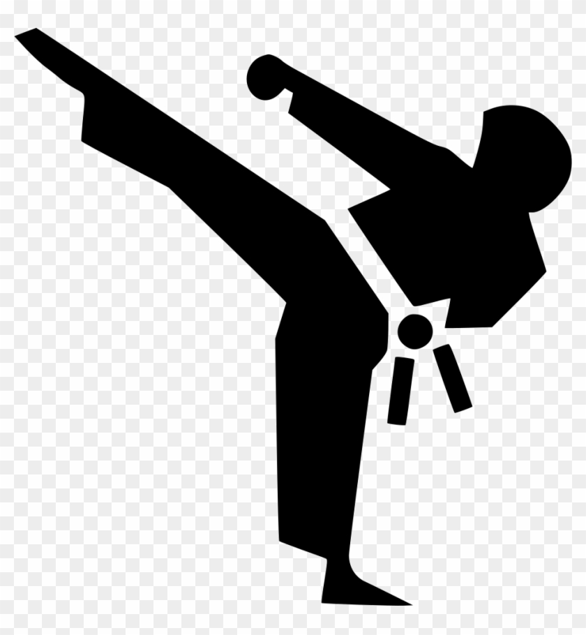 Martial Arts High Kick Silhouette - Training & Discipline Symbol