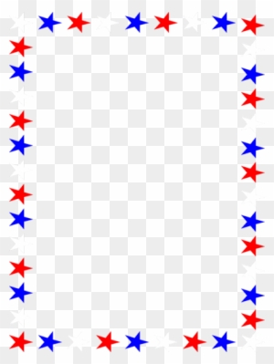 Red, white, and blue star border frame on transparent background for patriotic designs.