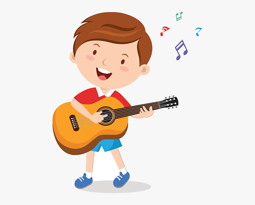 He can play guitar. Мультяшные музыканты. Мальчик с гитарой мультяшка. Гитара для детей. Гитарист рисунок для детей.