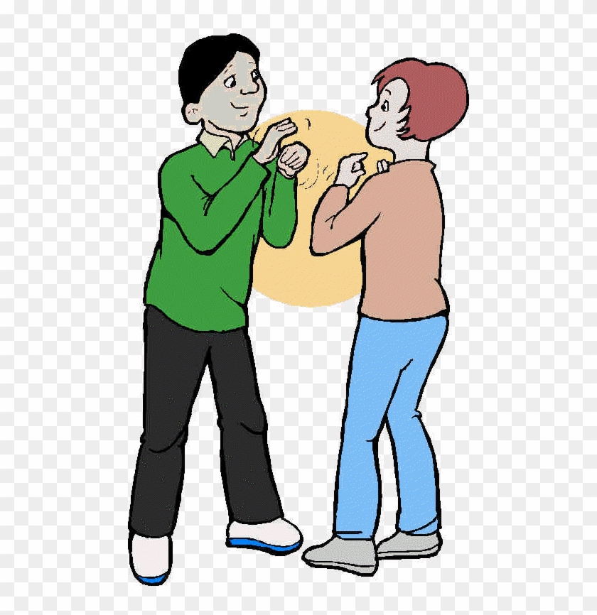 Couple Of Deaf People Talking With Hand Gestures Stock - Clip Art Library