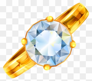Gold ring with a large, faceted light blue gemstone held by four prongs on a transparent background.