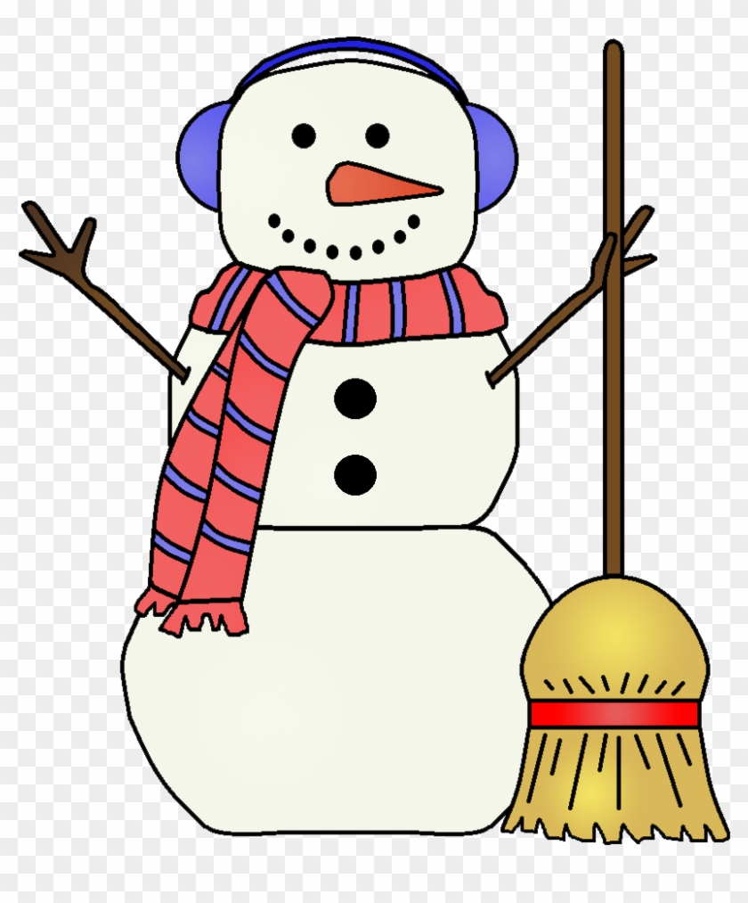 Snowman Broom Clipart