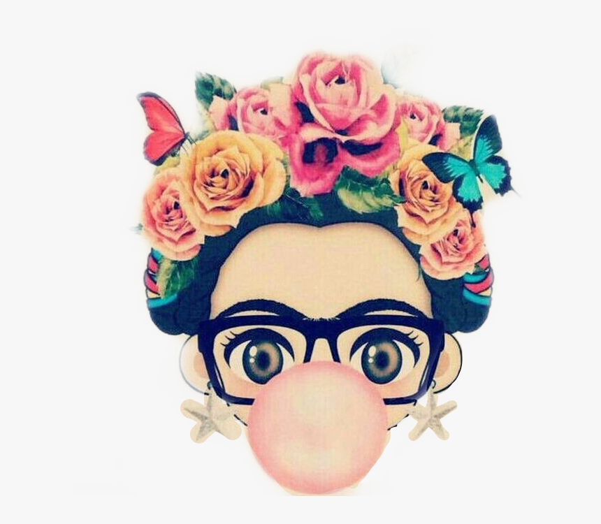Whimsical Floral Crown Illustration - Artistic Bubblegum Girl Design