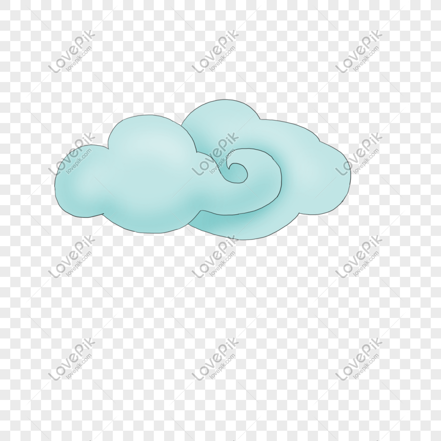 Free Cloud Illustration PNG - Soft Blue Cartoon Cloud for Design Projects