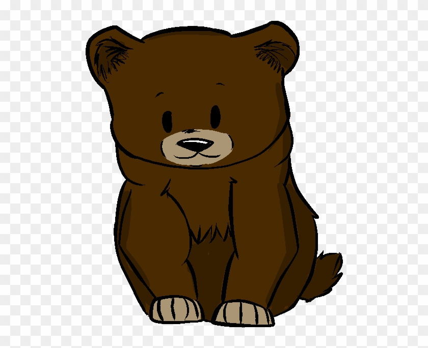 Cute cartoon brown bear sitting upright with friendly expression and visible claws.