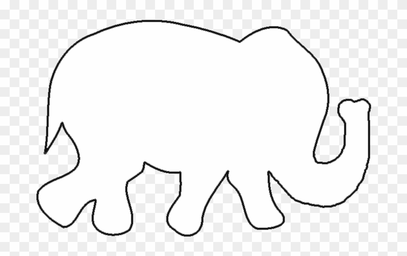 Simple black outline of an elephant walking, side view, on transparent background.