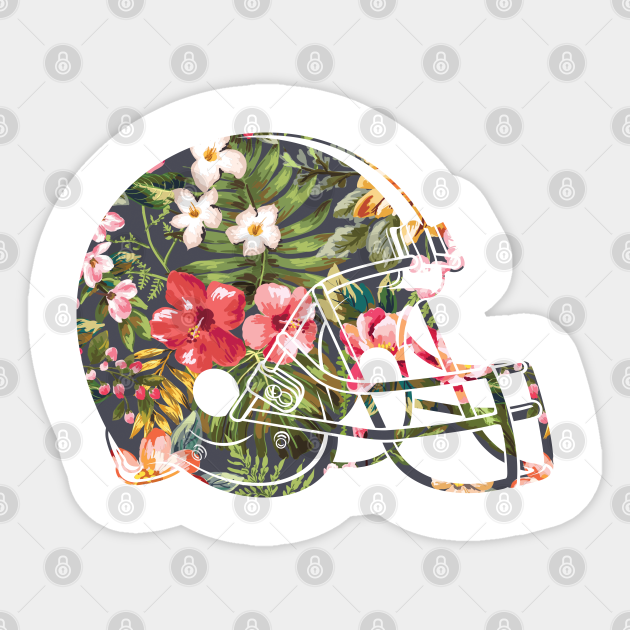 Tropical Floral Football Helmet Sticker - Unique Sports Decor