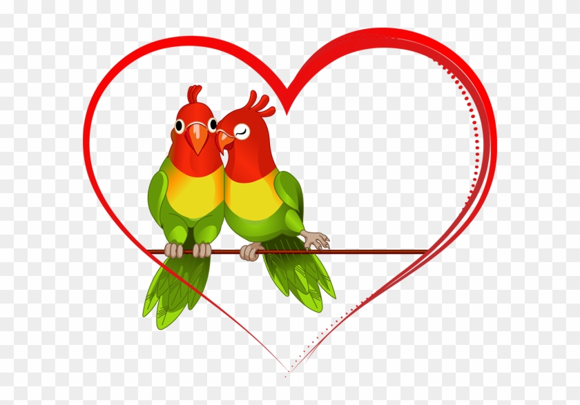 Lovebirds in Heart - Romantic Illustration for Valentine’s Day & Couples