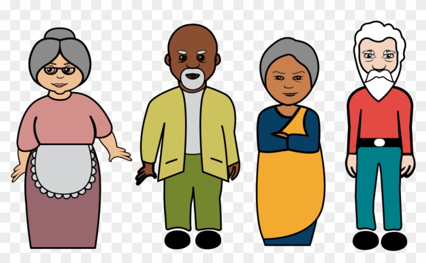 Diverse Senior Citizens Illustration - Inclusive Aging Representation