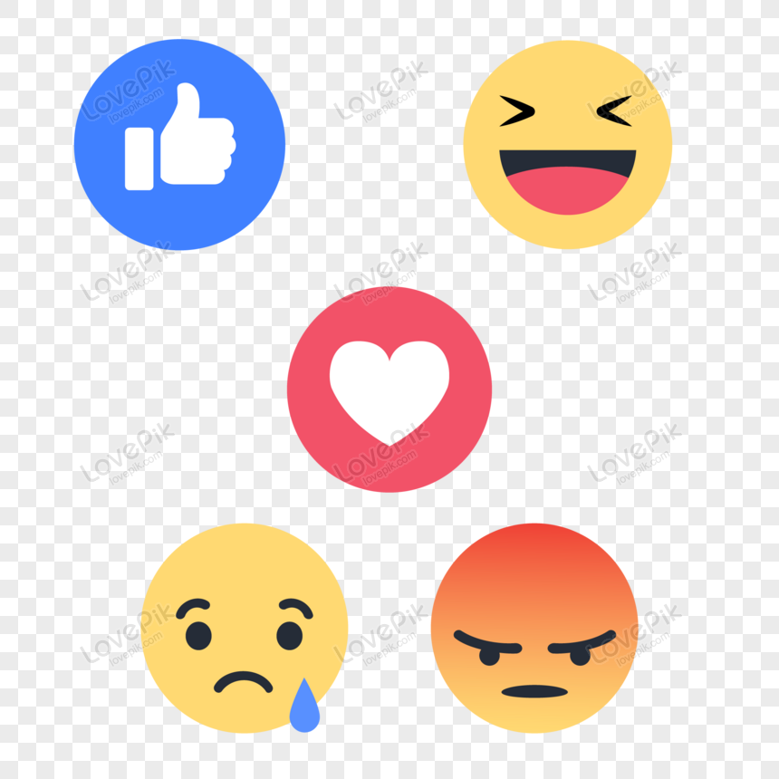 Social Media Reaction Icons - Free PNG Download for Web & Apps