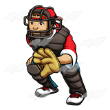 Baseball Catcher Illustration - Dynamic Cartoon Sports Graphic