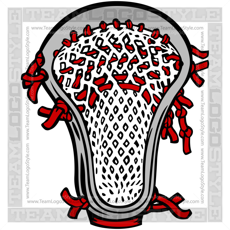 Lacrosse Stick Head Logo Design - Bold Red & White Graphic