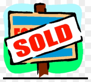 Hand-drawn "SOLD" sign overlaid on a real estate for-sale sign, indicating property transaction completion.
