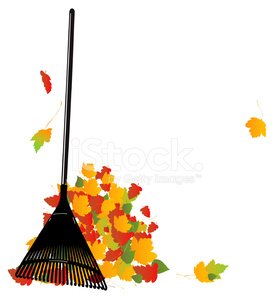 Raking Up Fall Leaves - Royalty Free Clipart Picture - Clip Art Library