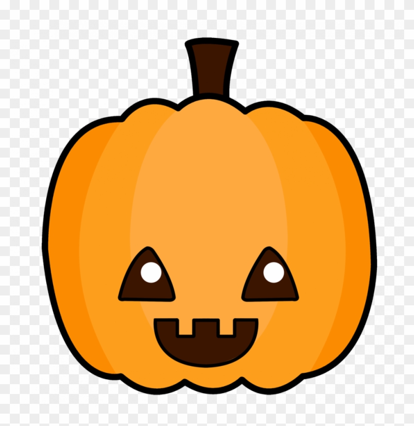 Cute cartoon pumpkin with triangular eyes, toothy grin, and brown stem on transparent background.
