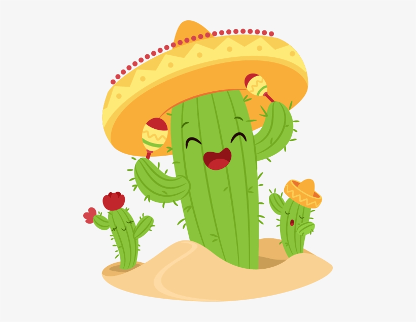 Fun Mexican-Themed Cactus Illustration - Free Clipart & Download