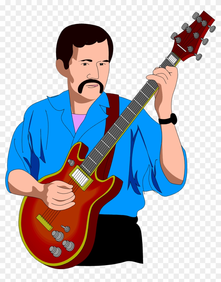 Electric Guitarist Illustration - Free Clipart for Music Websites