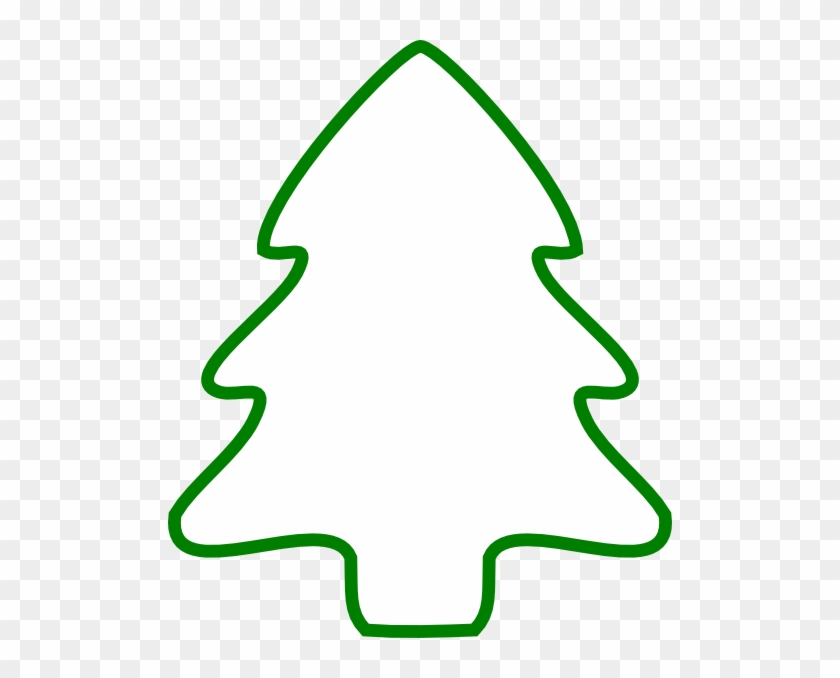 Simple green outline of a Christmas tree on transparent background.