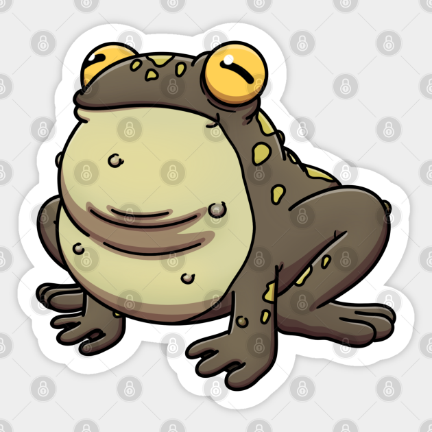 Cute Cartoon Frog Sticker - Playful Amphibian Illustration for Design & Merch