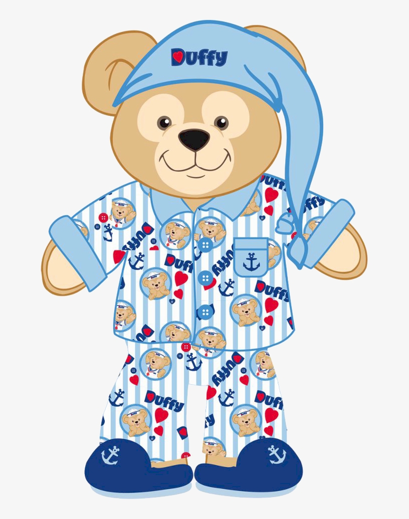 Cartoon teddy bear in blue pajamas Royalty Free Vector Image