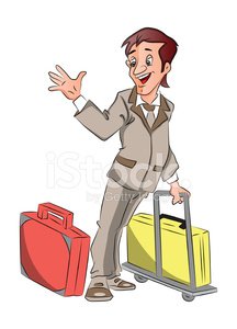 Professional Traveler with Luggage - Business Trip Illustration