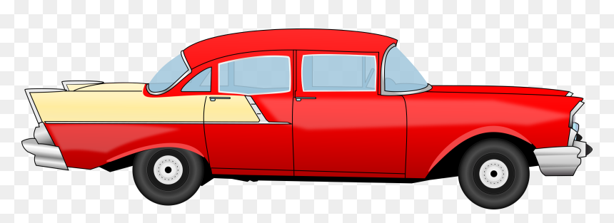 Classic 1950s American Sedan - Vintage Car Illustration