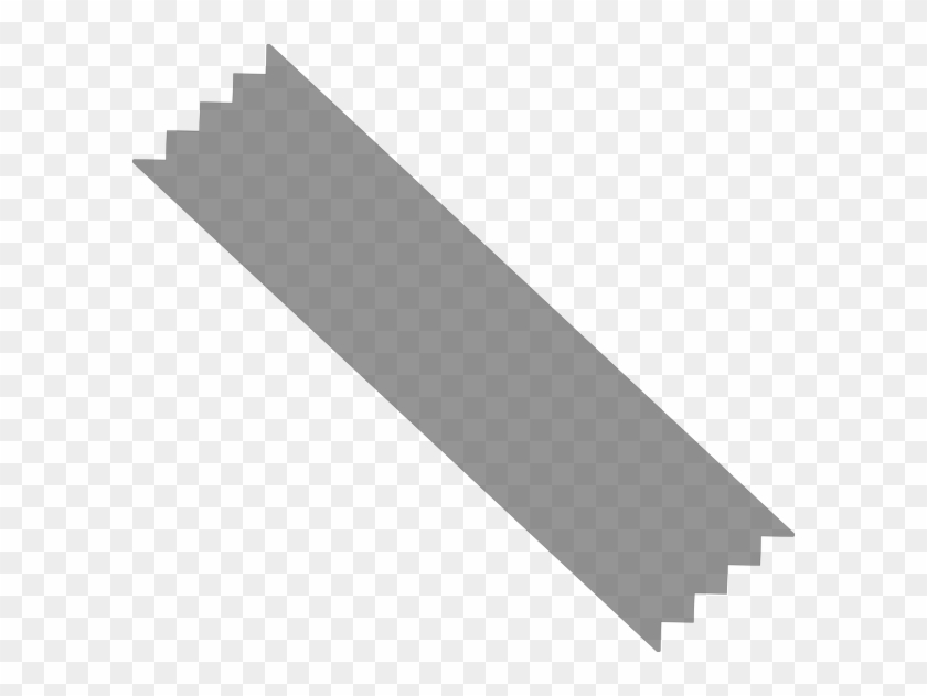 Gray diagonal torn strip graphic on transparent background, resembling a ripped paper or tape element.