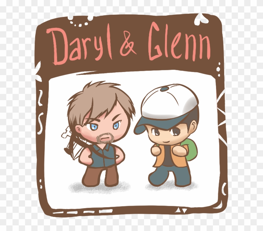 Daryl & Glenn Chibi Art - The Walking Dead Fan Illustration
