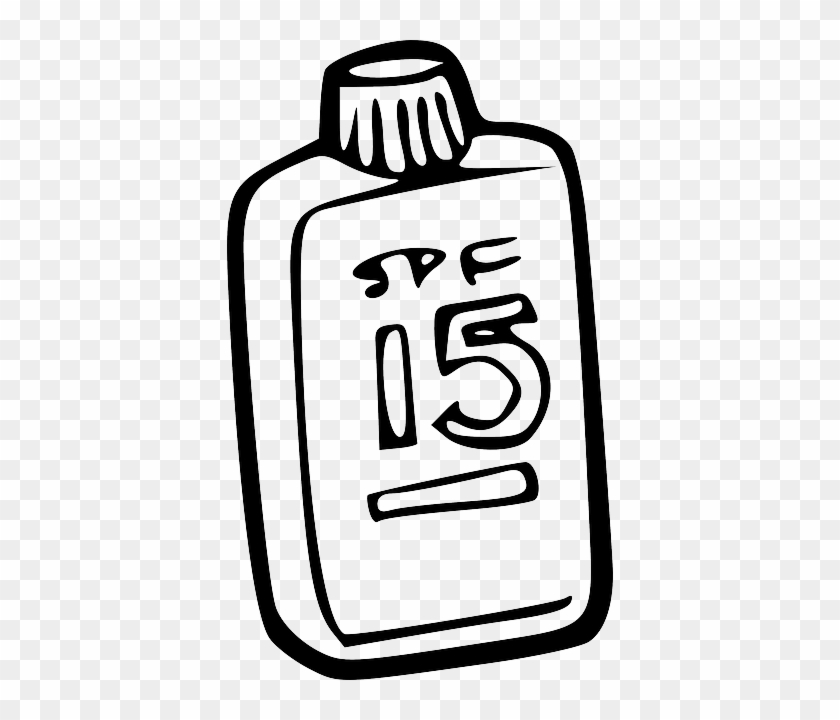 SPF 15 Sunscreen Bottle Illustration - Free Clipart for Health & Beauty Content