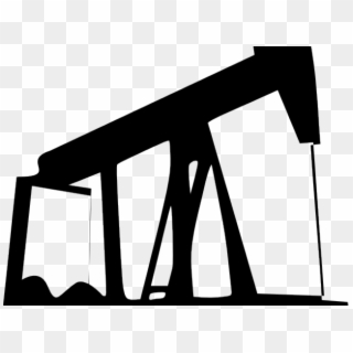 Silhouette of a classic oil pumpjack against transparent background, representing petroleum extraction infrastructure.