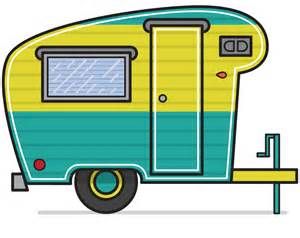 Retro Travel Trailer Illustration - Classic Camper Design for Web & Print