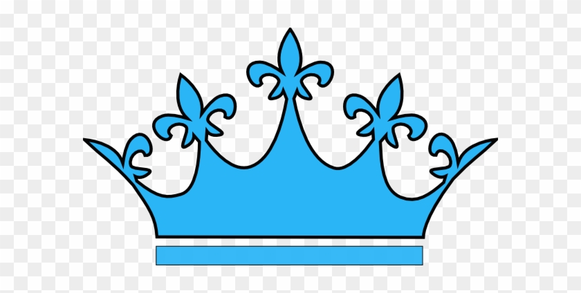Blue stylized crown with fleur-de-lis motifs on transparent background
