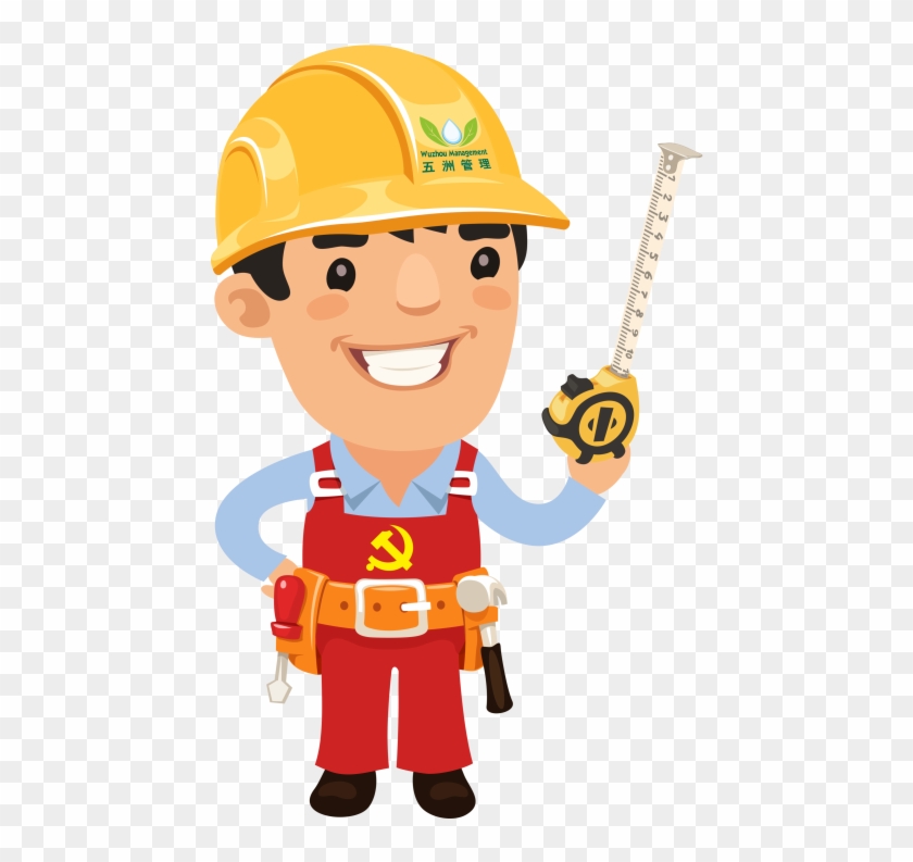 Funny Construction Worker With Cart Stock Vector Illustration Of Clip Art Library