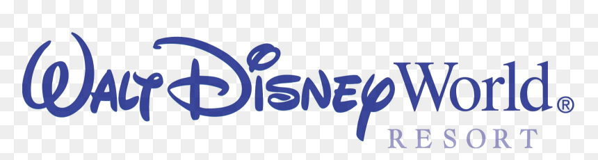 Walt Disney World Resort logo in blue script and serif font on transparent background.